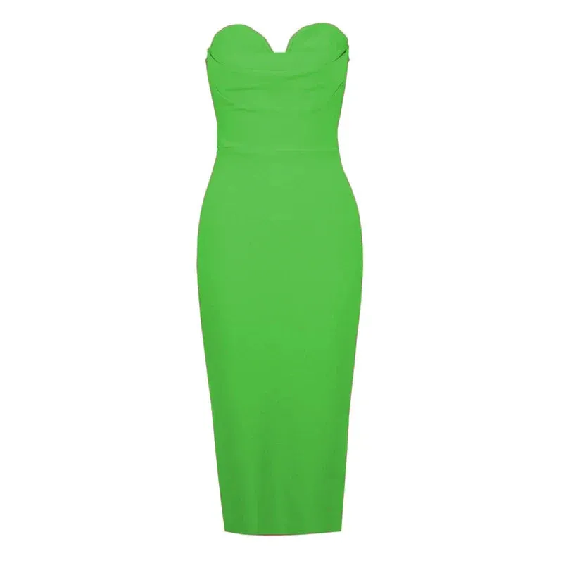 2024 Celebrity Evening Club Party Bodycon Bandage Midi Dress