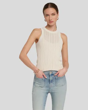 7 FOR ALL MANKIND-BEIGE SLEEVELESS TOP