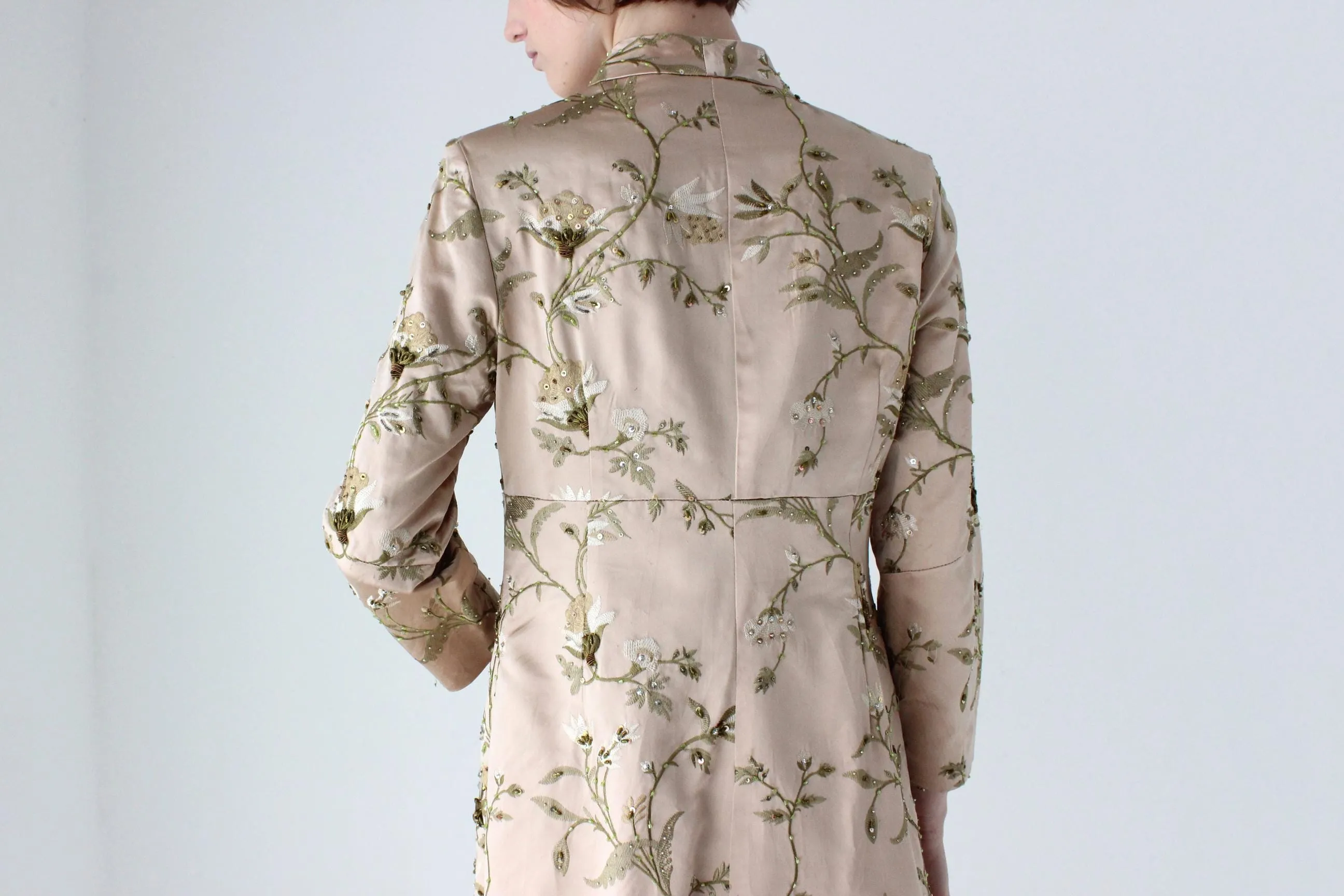 90s Opulent Embroidered & Beaded Silk Event Jacket