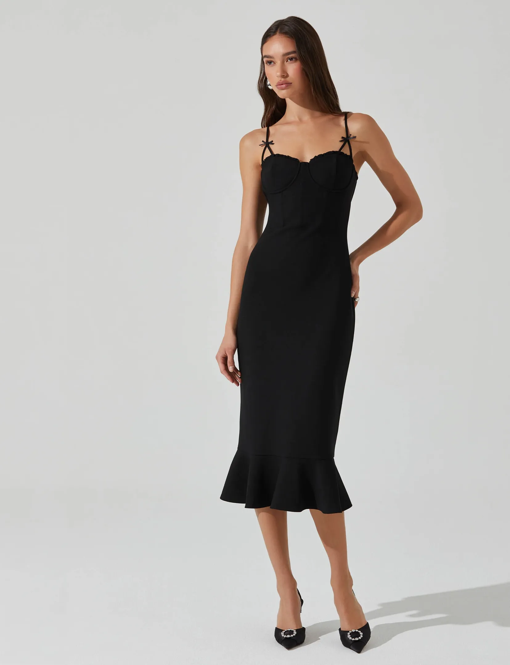 Adana Midi Dress, Black