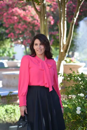 Alejandra Fuchsia Pink Bow Top