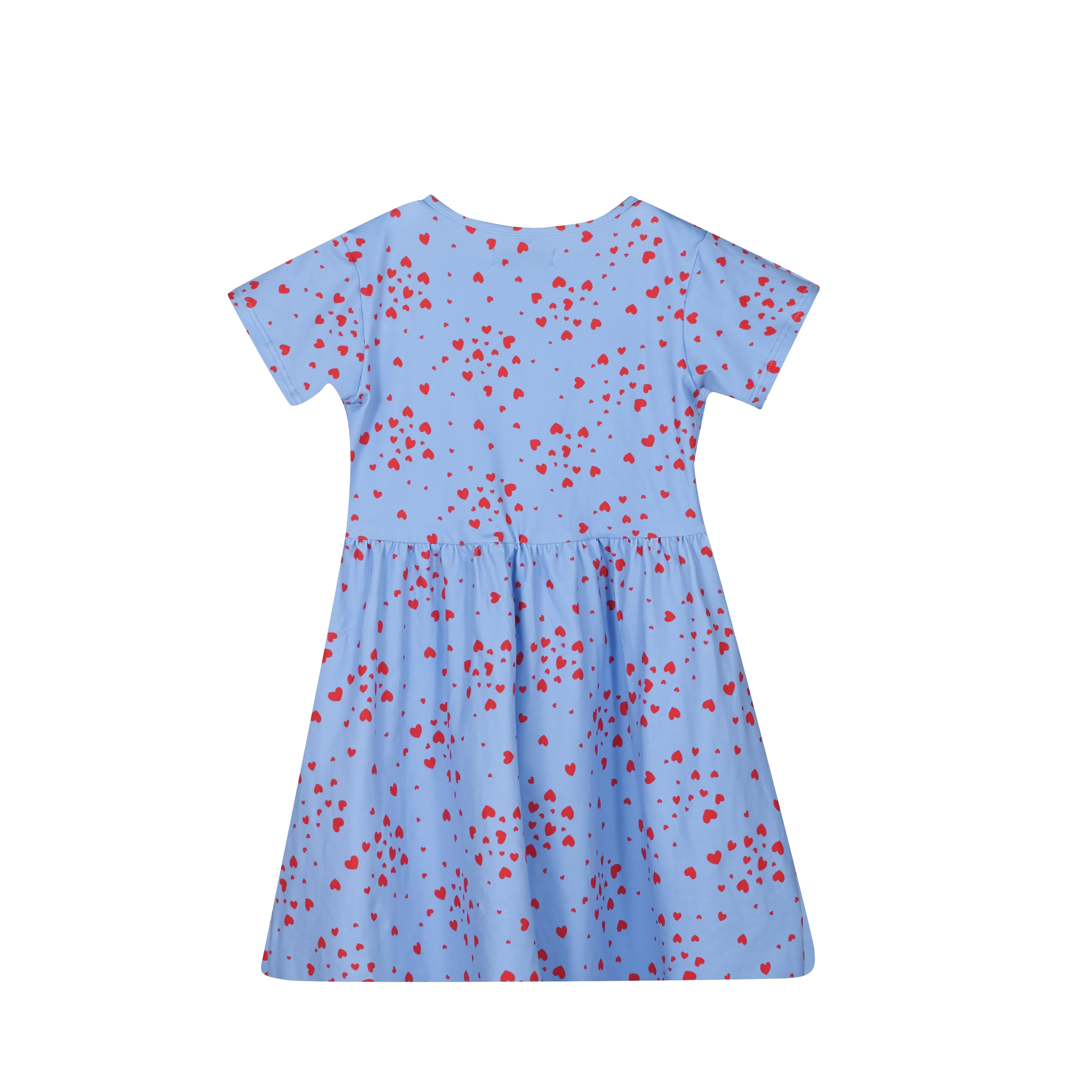 ALMA-SS-BABYDOLL-DRESS (KIDS) - LIGHT BLUE PINK HEART