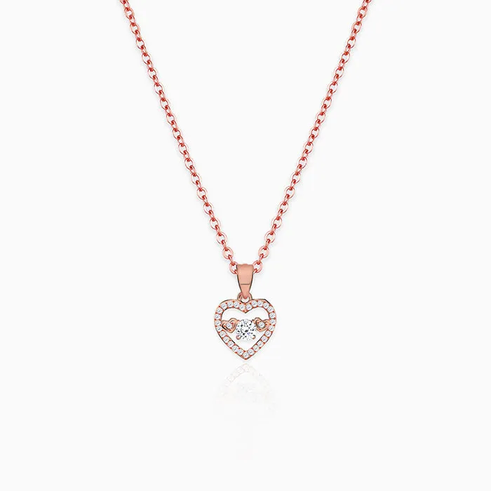 Anushka Sharma Rose Gold Love Heart Pendant with Link Chain