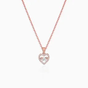 Anushka Sharma Rose Gold Love Heart Pendant with Link Chain