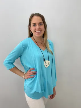 Aqua Bamboo Long Sleeve Cover Up Cardigan