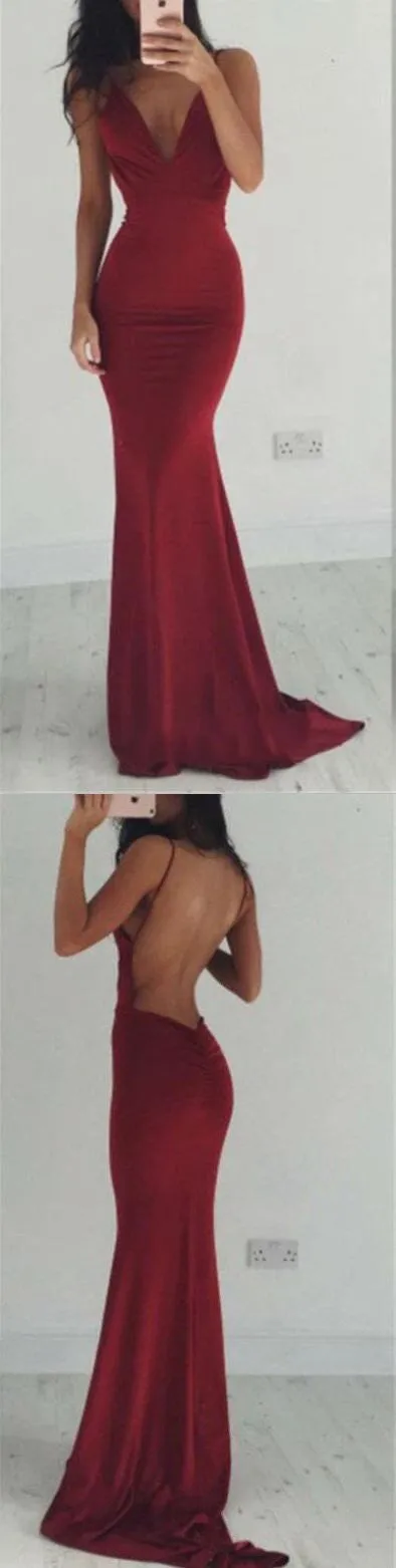 Backless Prom Dress | Red Prom Dress | Tight Prom Dress | Bodycon Prom Dress