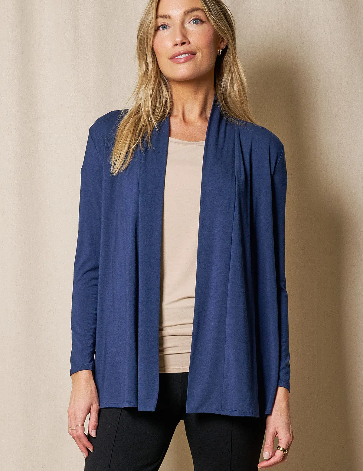 Bamboo 240 Banded Front Jacket - Navy