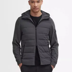 Barbour International Stanley Quilted Sweatshirt Jacket In Charcoal Marl