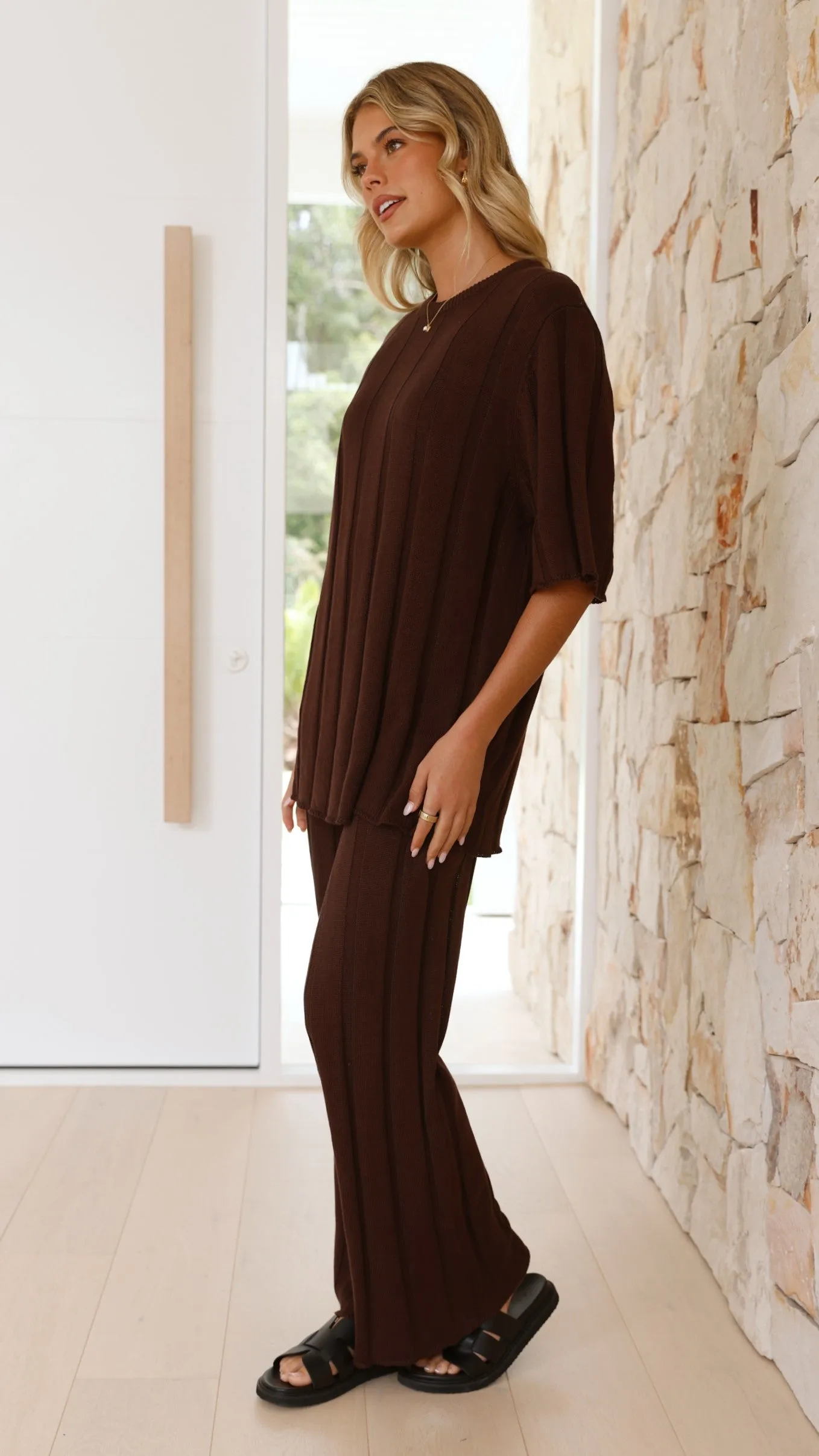 Bayu Knit Top - Brown