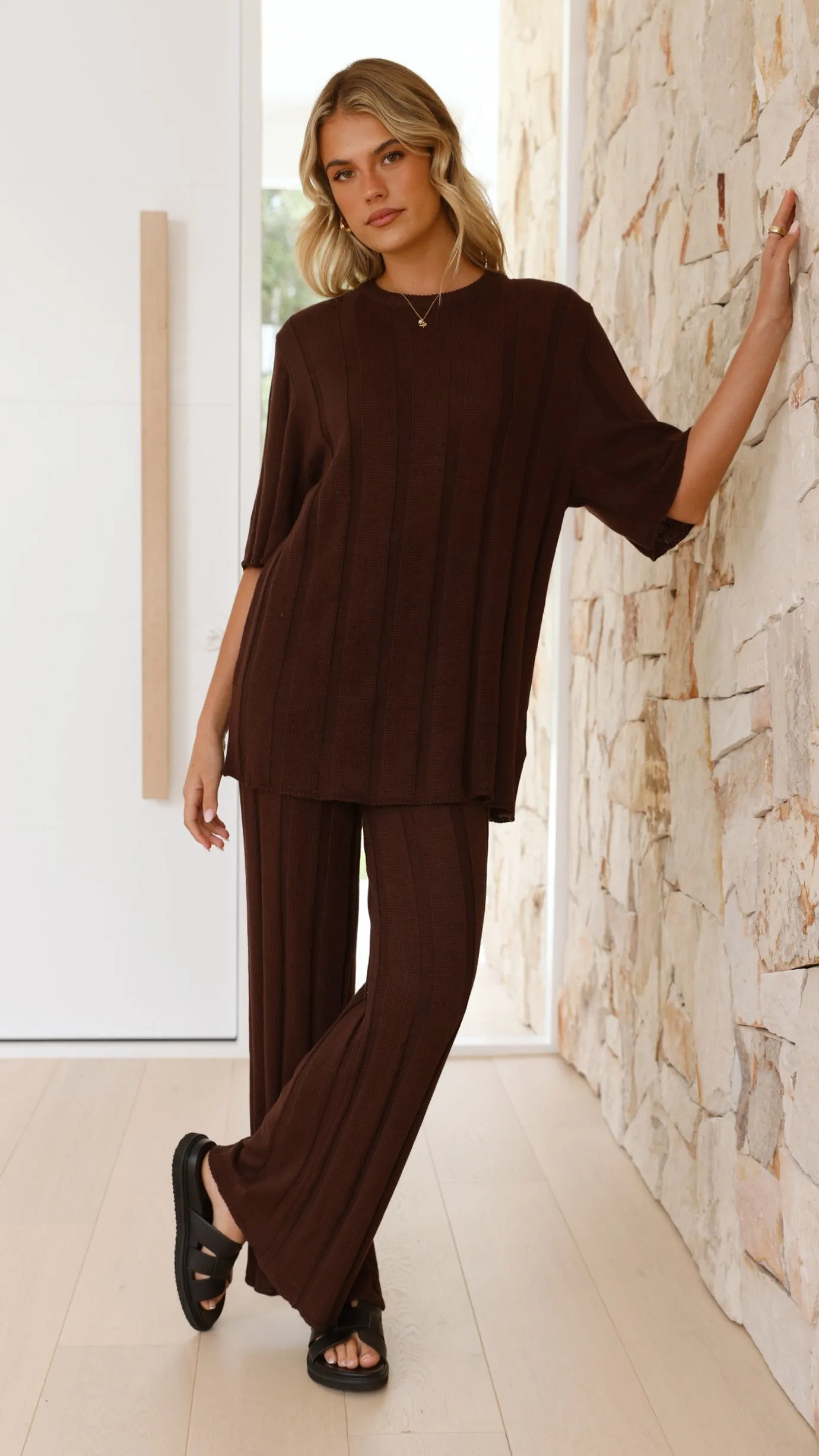 Bayu Knit Top - Brown