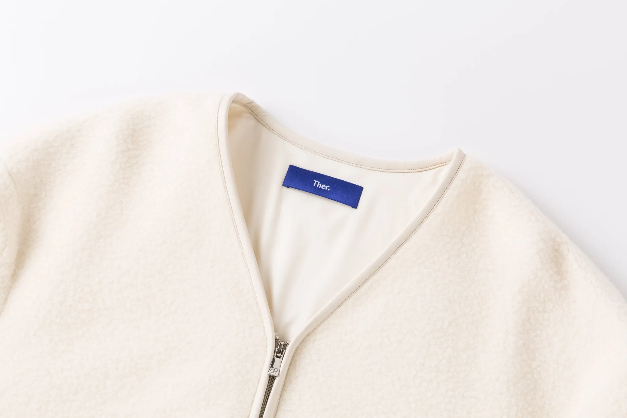 Beige Zipped Fleece Jacket