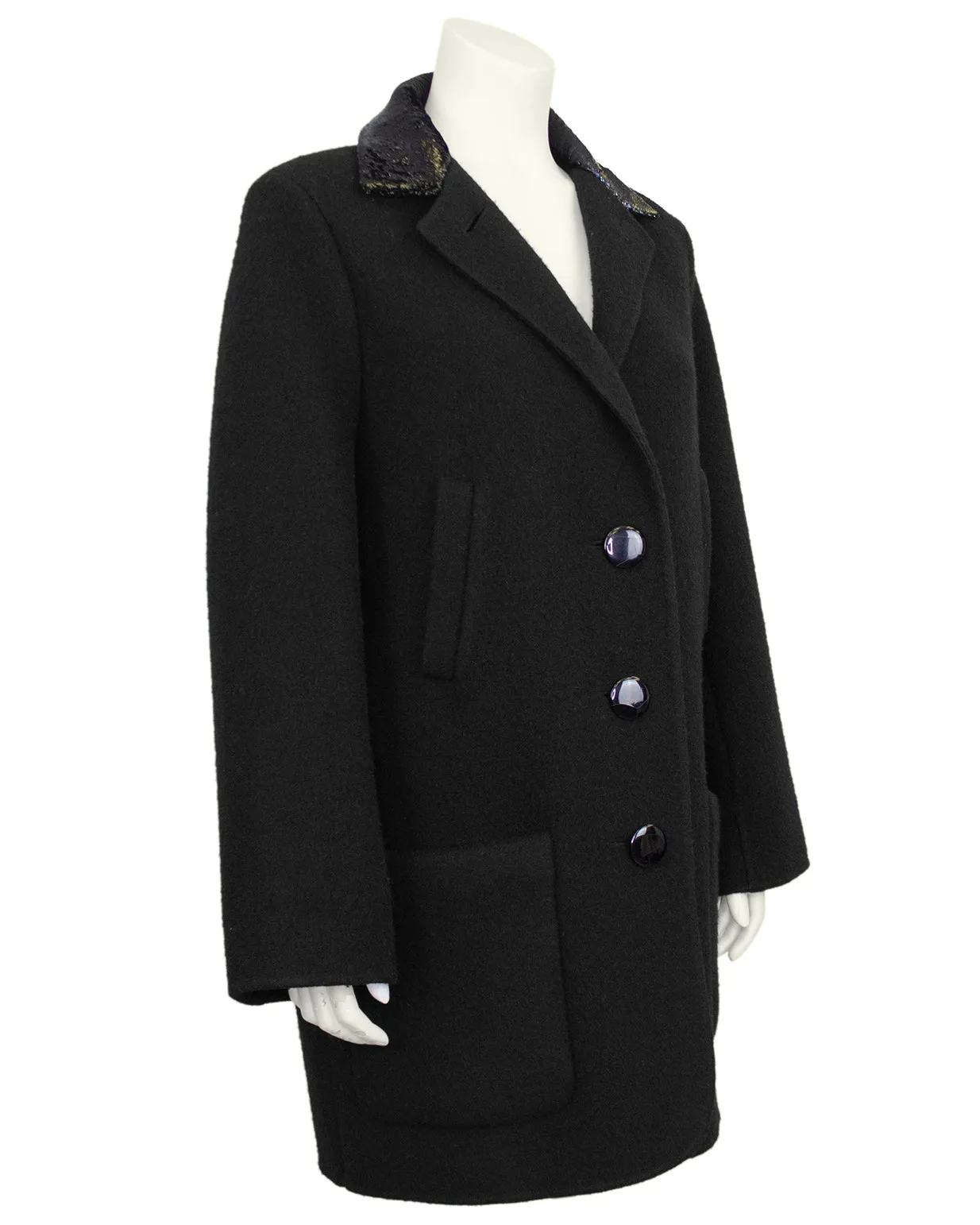 Black Wool Car Coat