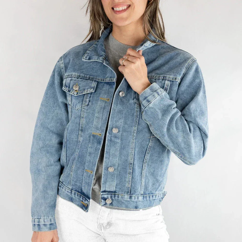 (Blue Denim) Personalized Bridal Denim Jacket