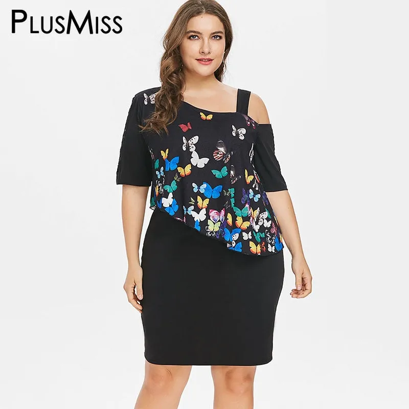 Butterfly Print Bodycon Party Dresses