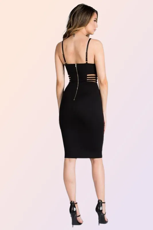 CARLSBAD CUTOUT BUSTIER BODYCON DRESS