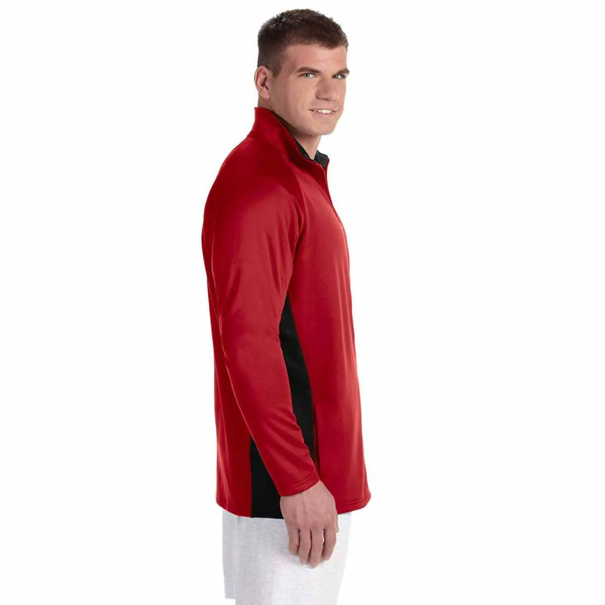 Champion Men's Scarlet/Black Performance 5.4-Ounce Colorblock Full-Zip Jacket