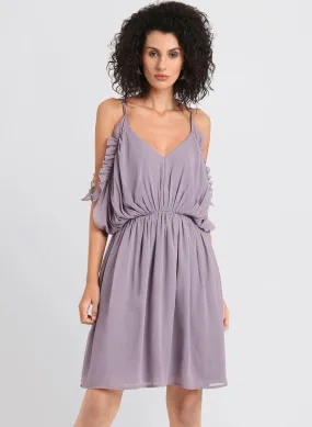 Cold Shoulder Dress With Elasticated Waist