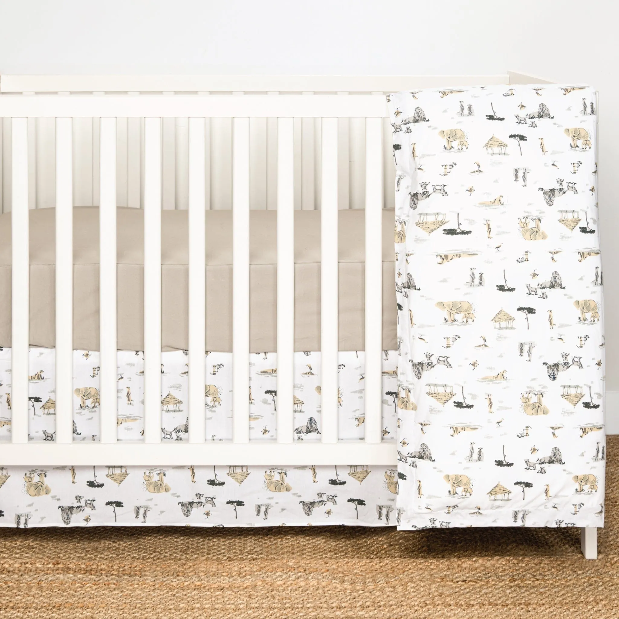 Crib bed skirt - Safari