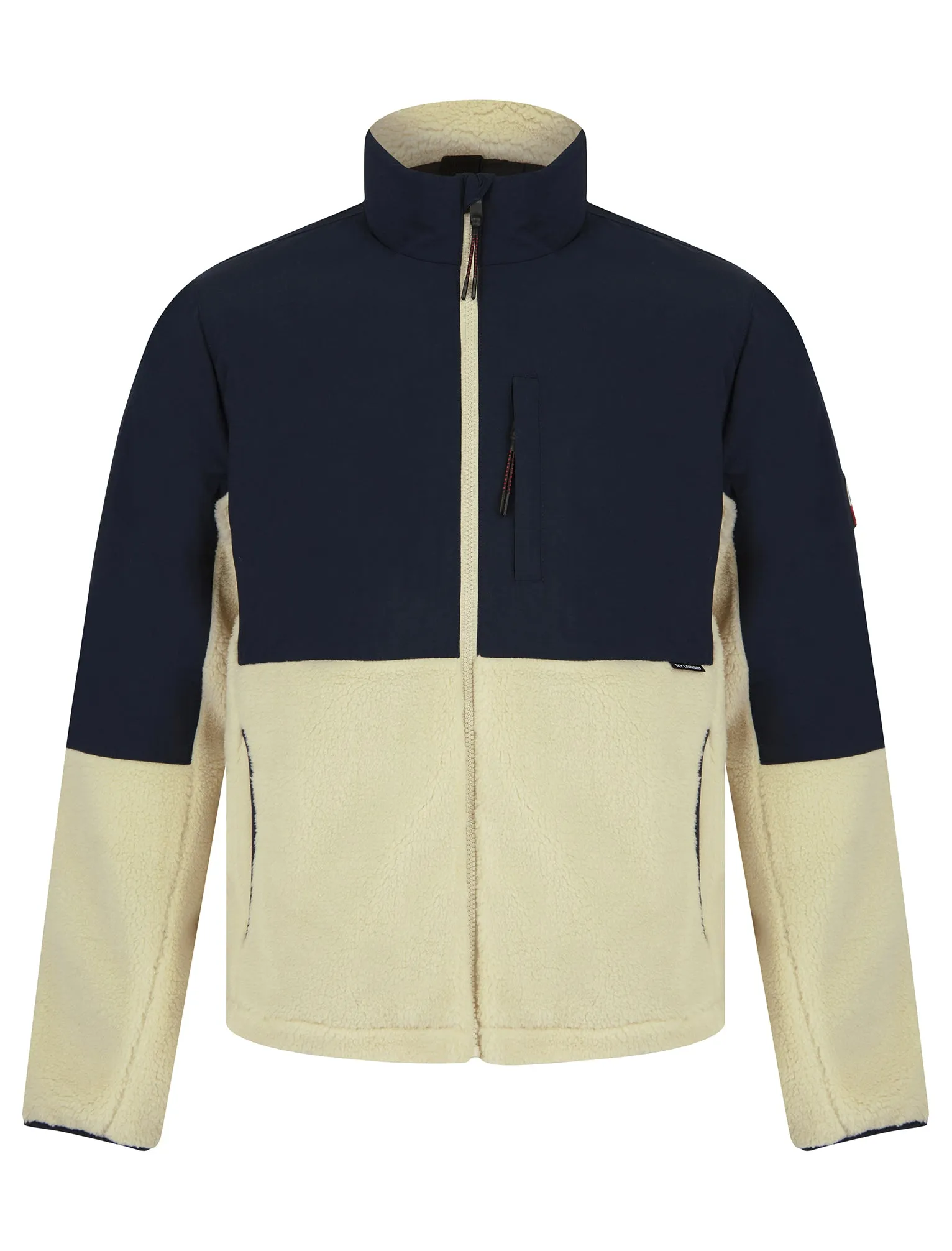 Dancho Teddy Borg Fleece Funnel Neck Jacket Top in Natural - Tokyo Laundry