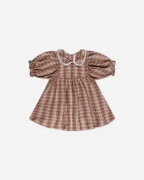 dress plaid crochet trim collar - autumn