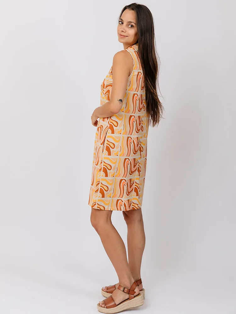 Eve Sleeveless Dress - Sedona Stripe