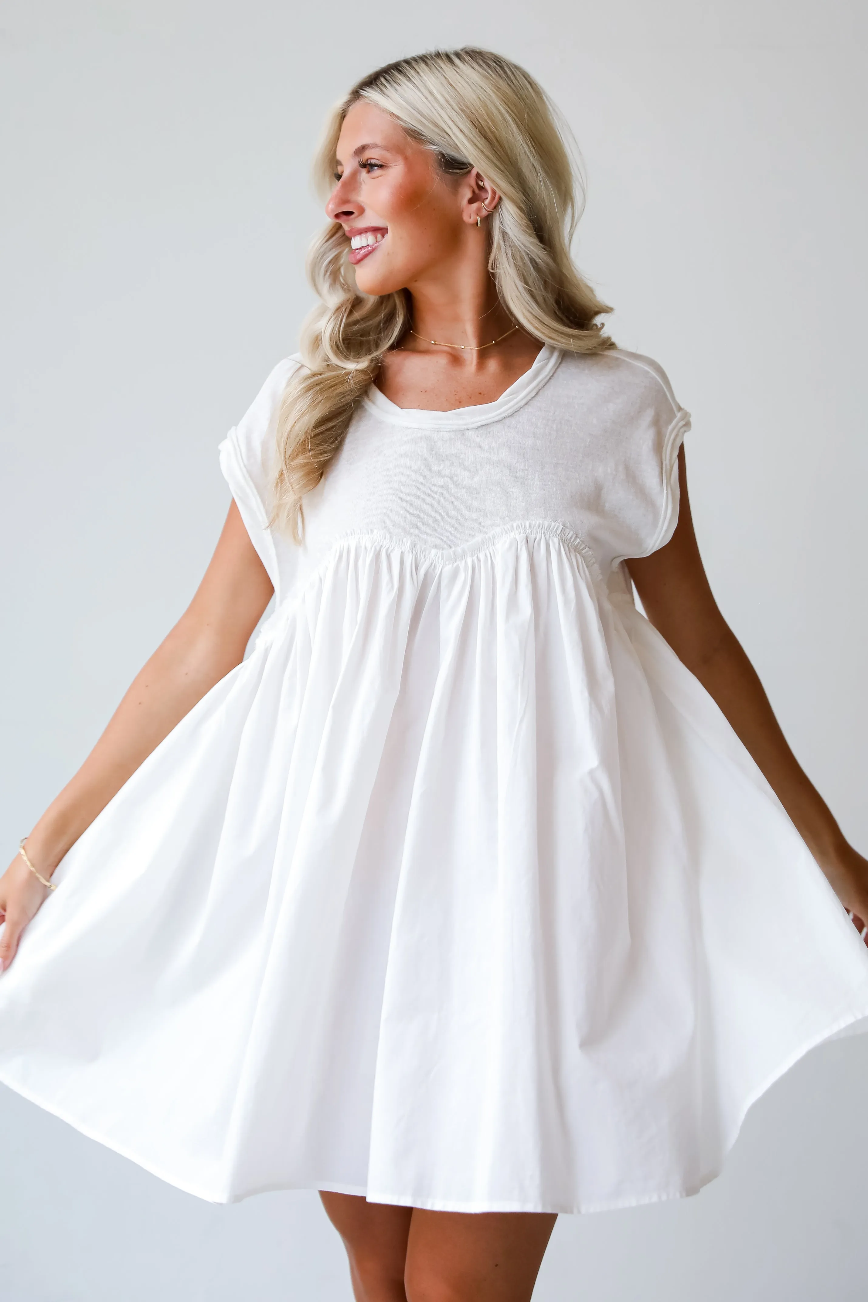 FINAL SALE - Lovely Affection Contrast Babydoll Mini Dress