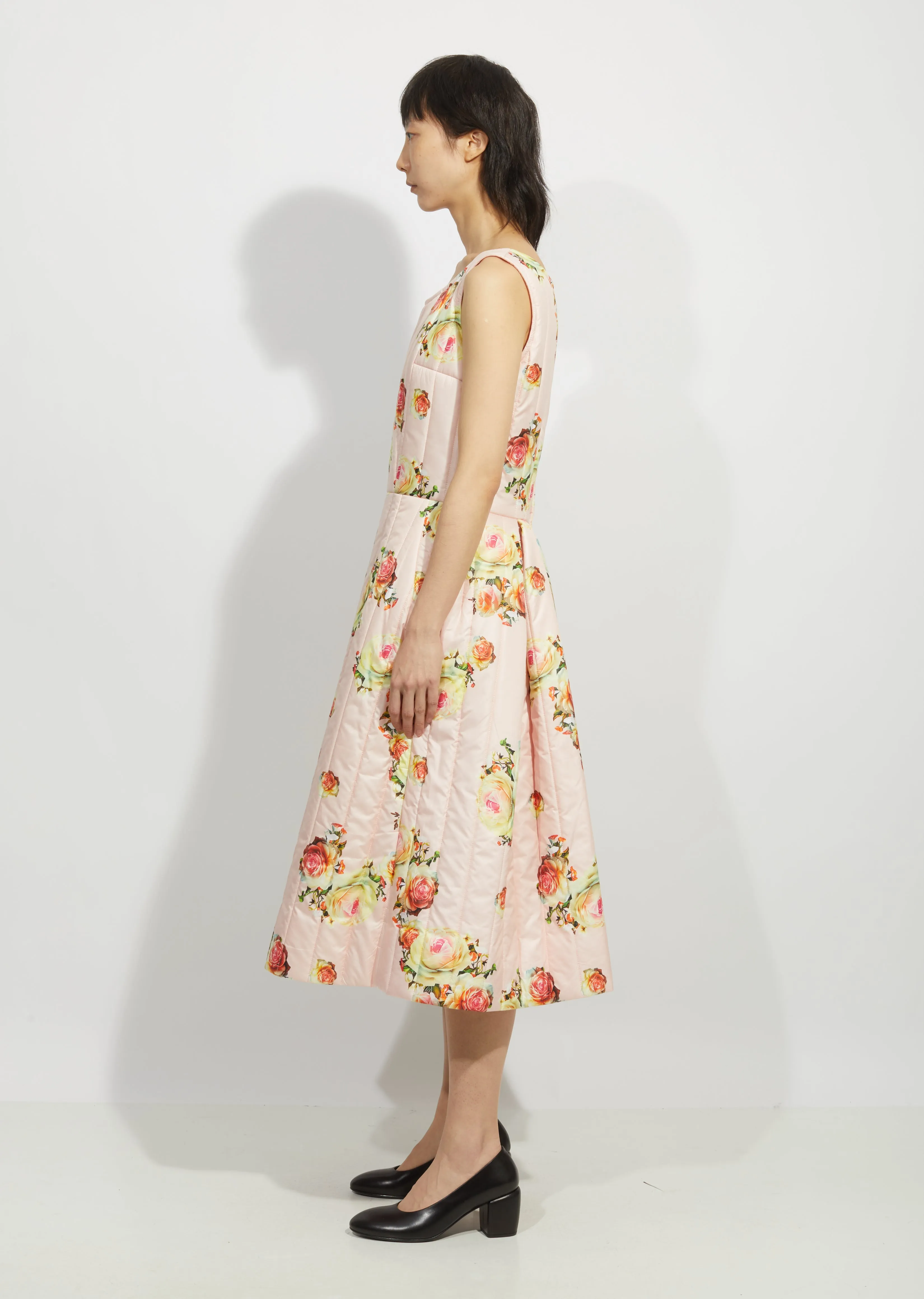 Flower Pattern Quilted Dress