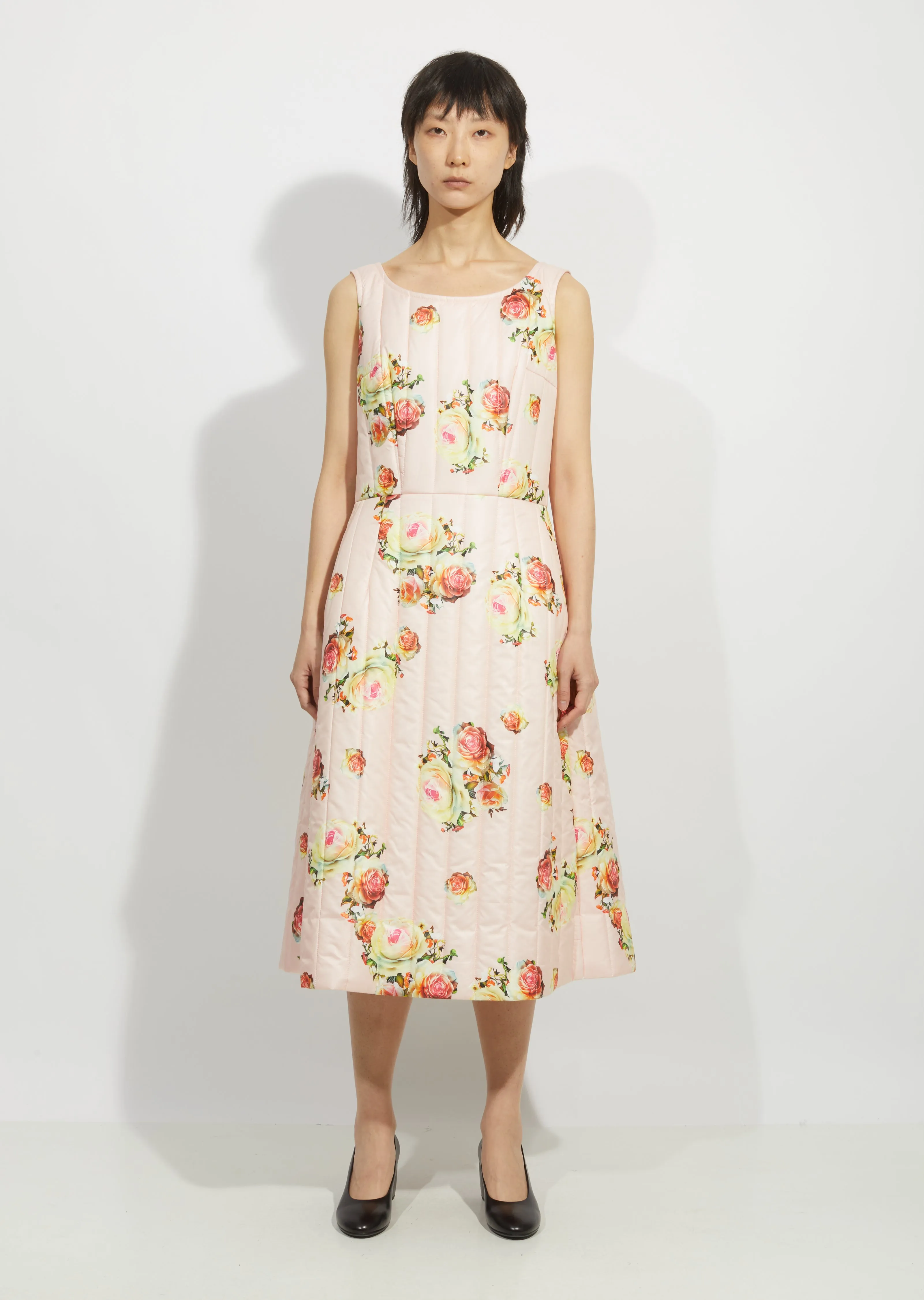 Flower Pattern Quilted Dress