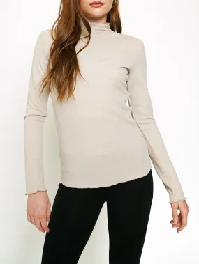 Glitter Mockneck - Almond FINAL SALE