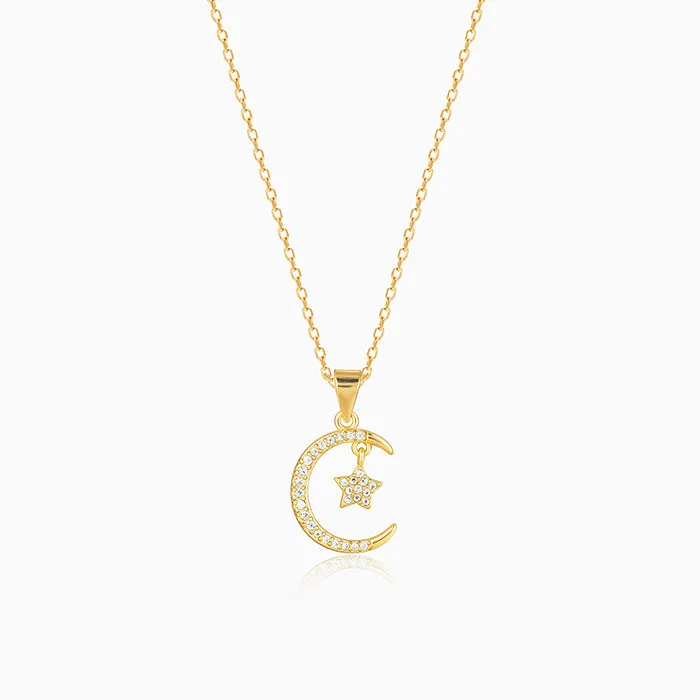 Golden Moon Star Pendant