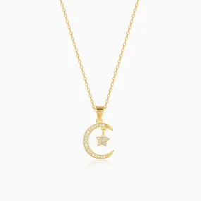 Golden Moon Star Pendant