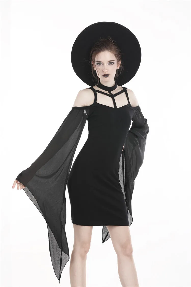 Gothic sexy tulle sleeves dress DW262