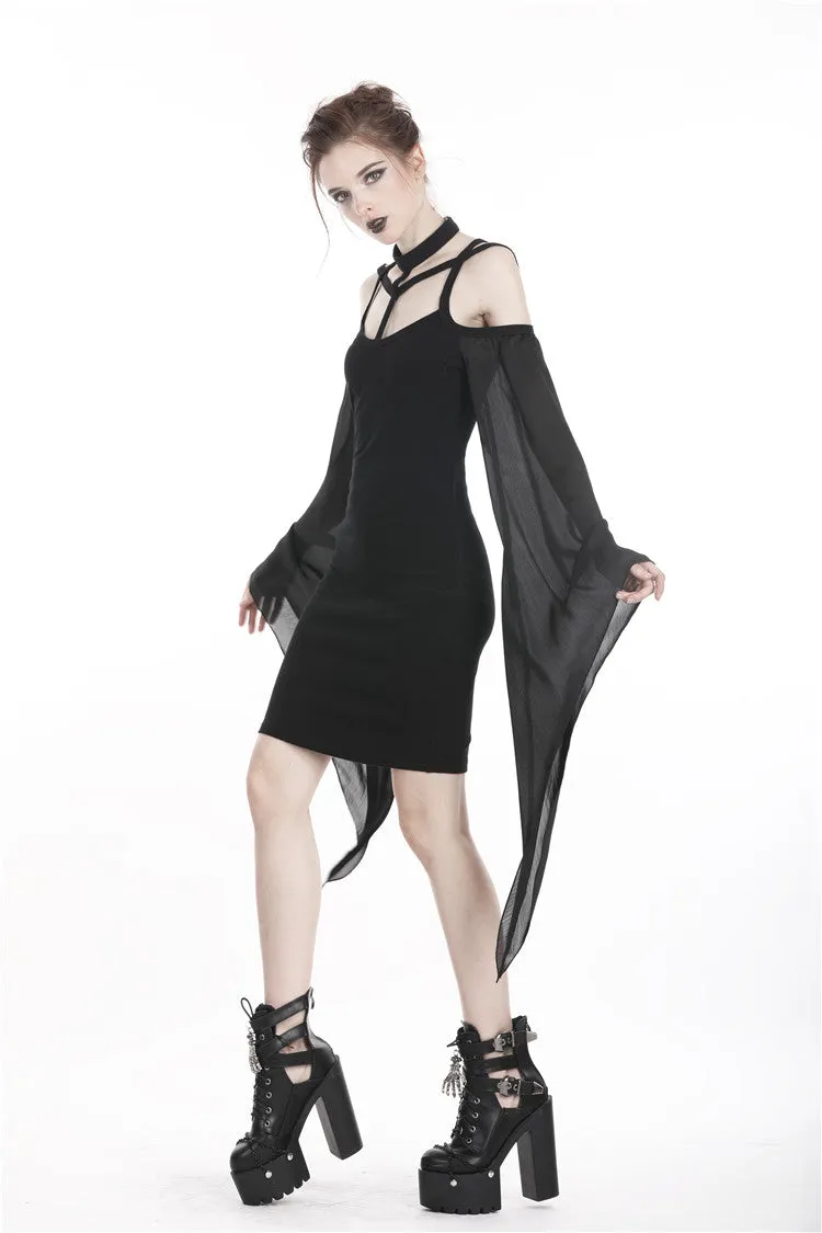 Gothic sexy tulle sleeves dress DW262