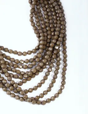 Green 12 Layer Faceted Bead Necklace