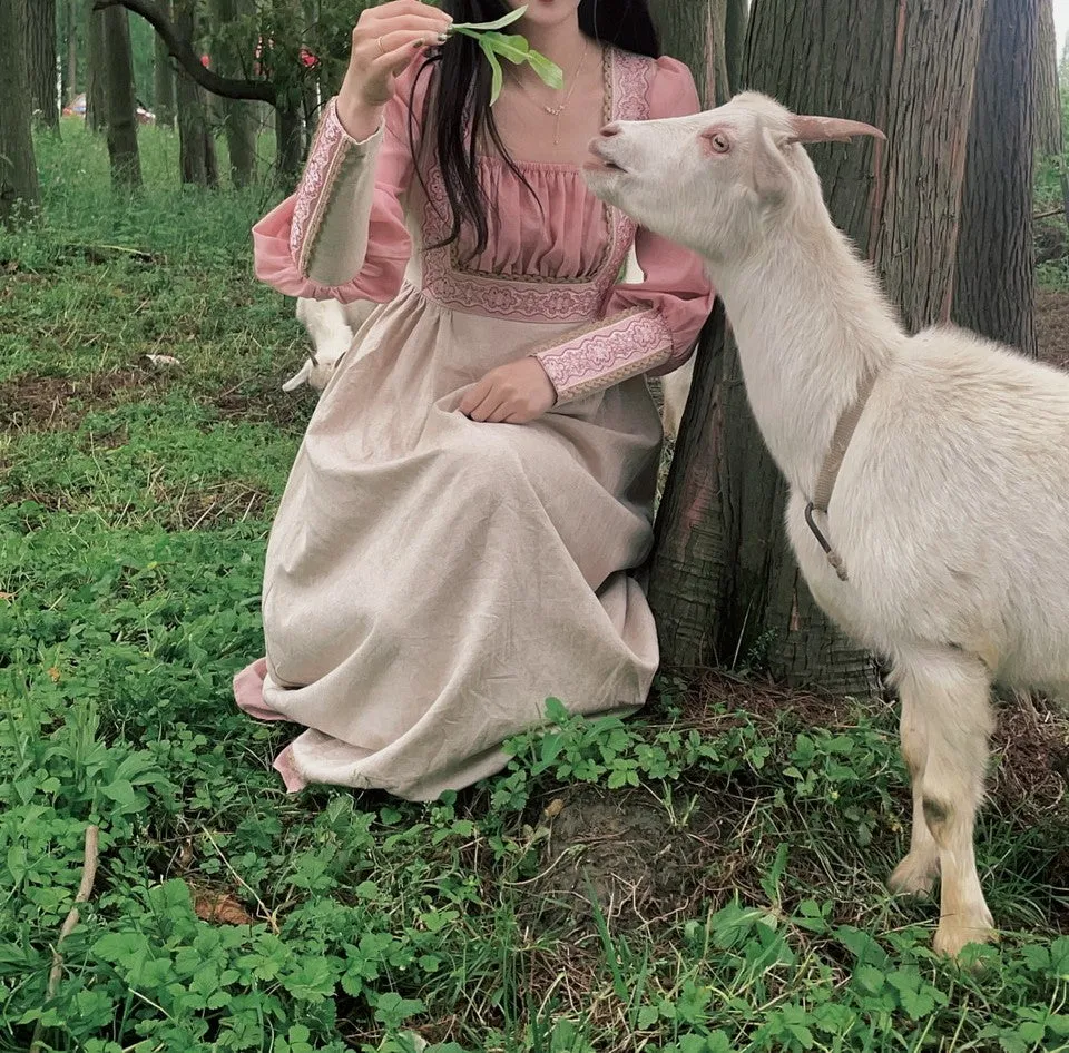 Gunne Sax Replica 70s Puff Sleeves Prairie Dress