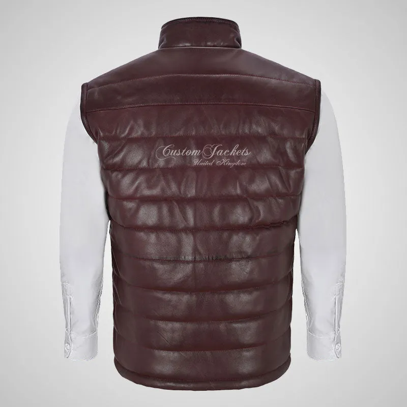 HADLEY Quilted Puffer Leather Gilet for Men Soft Leather