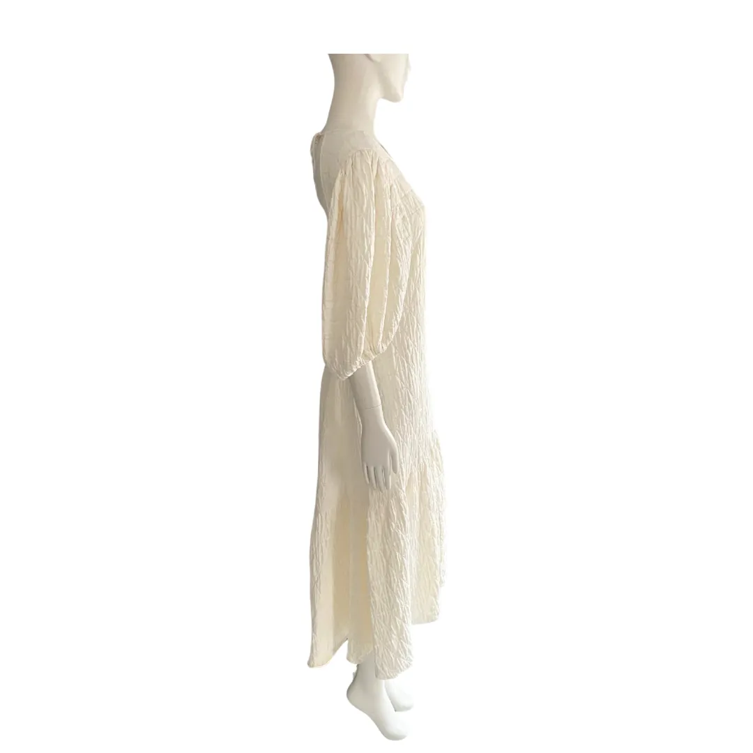 H&M Backless Midi Dress Woven Cream SIZE M