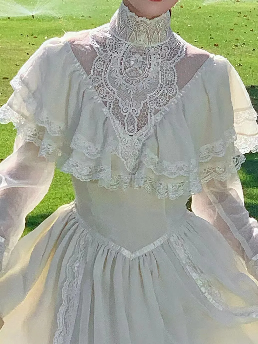 Handmade Gunne Sax Remake 70s Bridal Prairie Dress