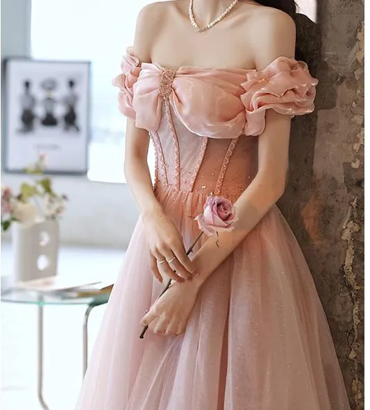 Handmade Princess Off Shoulder Prom Dress