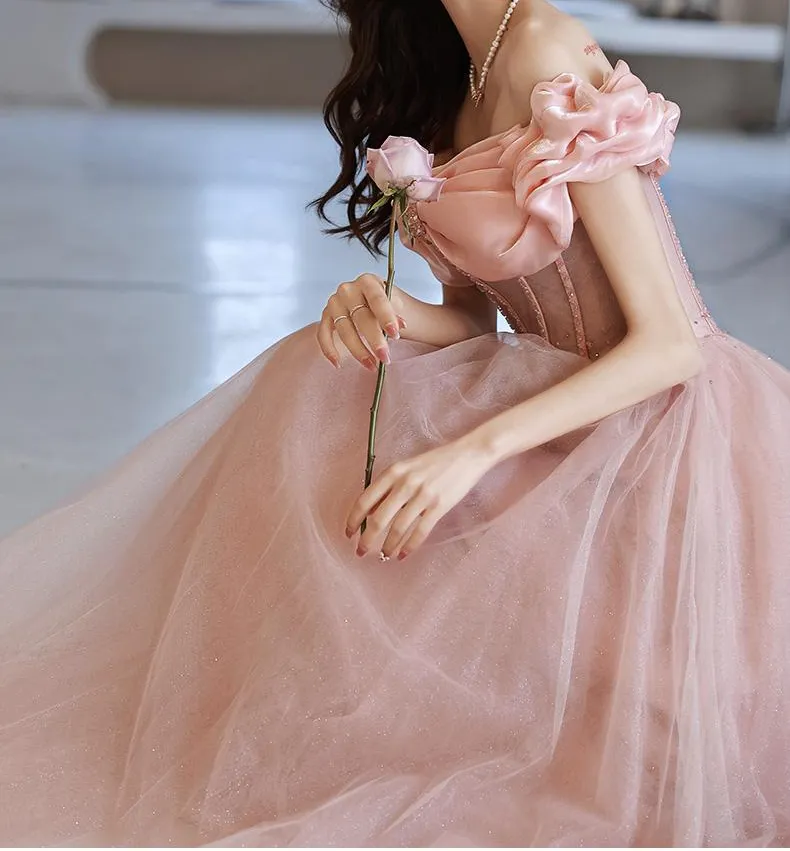 Handmade Princess Off Shoulder Prom Dress