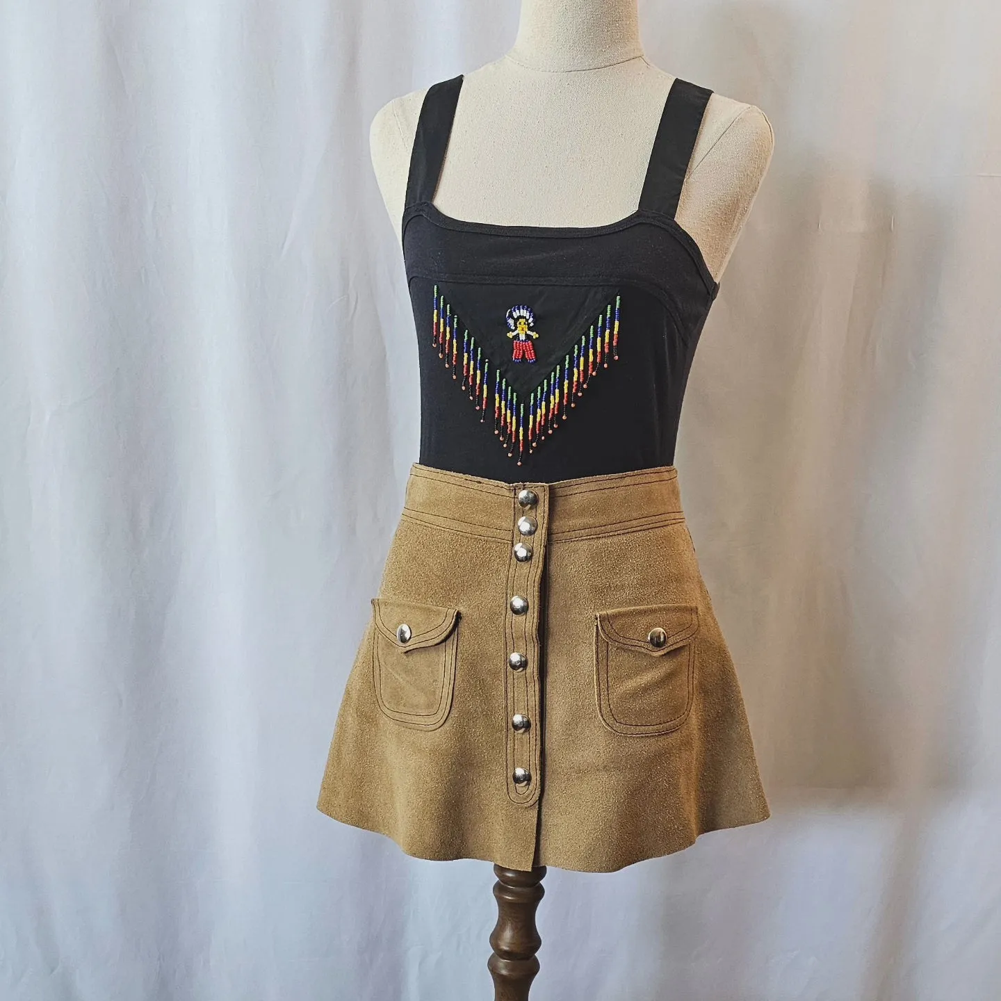 INDIAN COTTON BEADED SINGLET & JACKET Size 10