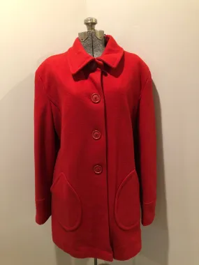 Jessica Red Wool Blend Car Coat, Made in Canada