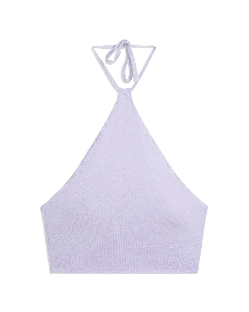 Knit Halter Top Heather Purple