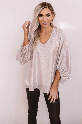 Laid Back Luxury Shimmer Shift Top