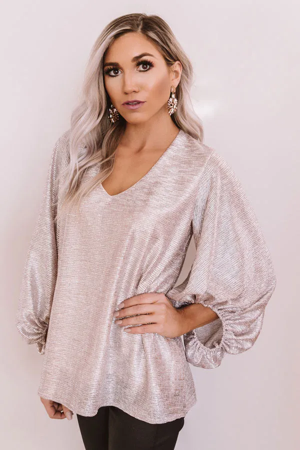 Laid Back Luxury Shimmer Shift Top