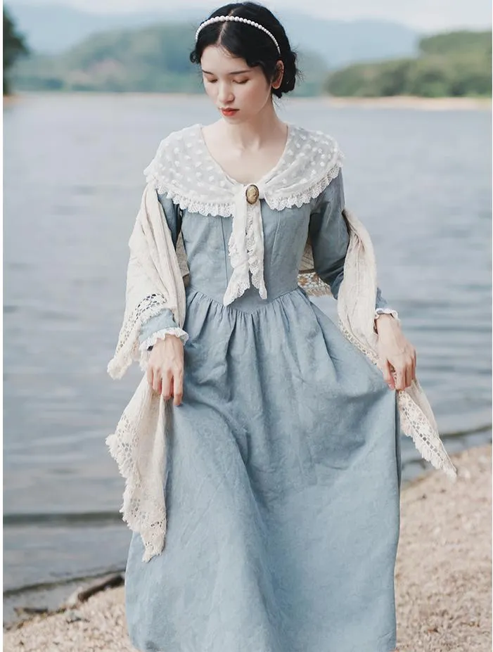 [Last Chance] Period Drama Inspired Lace Collar Vintage Dress