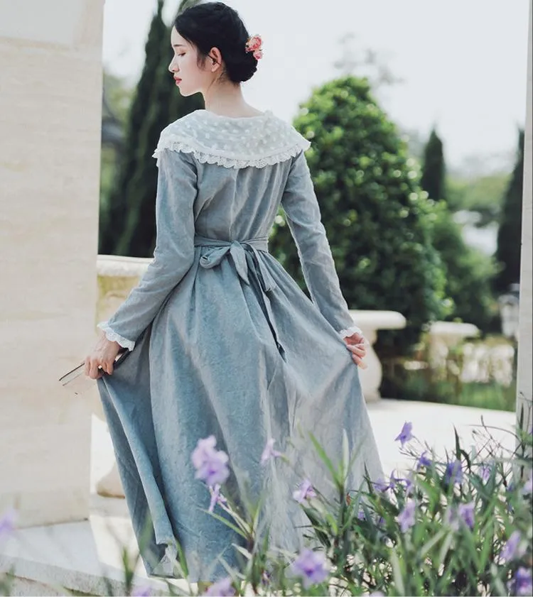 [Last Chance] Period Drama Inspired Lace Collar Vintage Dress