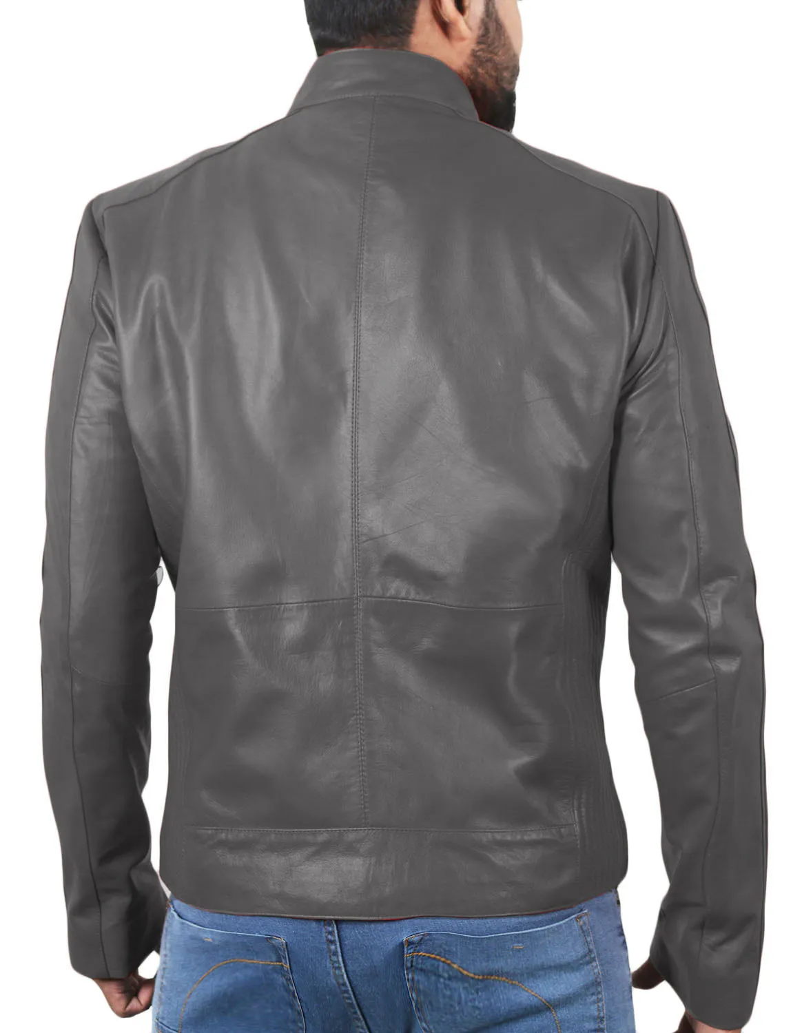 Leather Jackets Hub Mens Genuine Lambskin Leather Jacket (Black, Classic Jacket) - 1501198