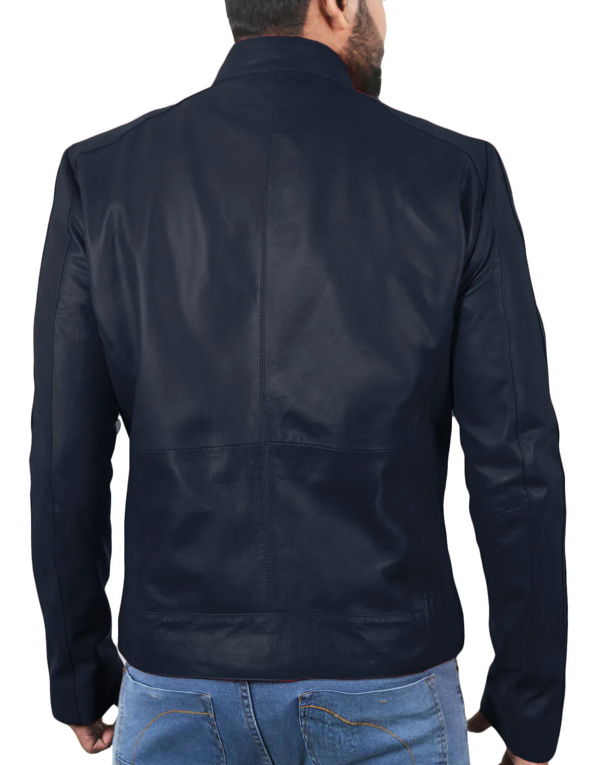 Leather Jackets Hub Mens Genuine Lambskin Leather Jacket (Black, Classic Jacket) - 1501198