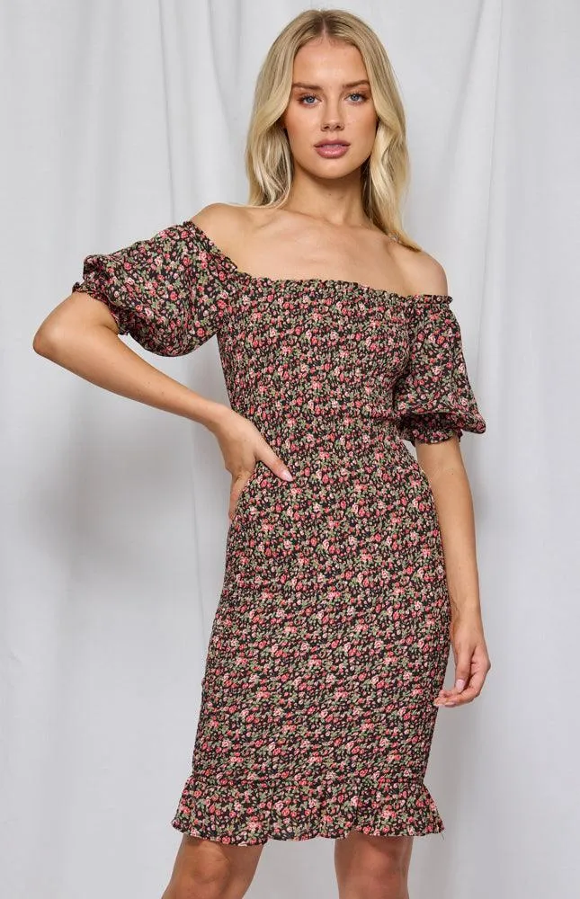 Lilian Dress - Black Floral